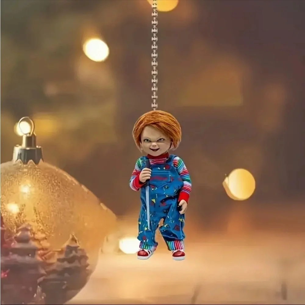❤️ Chucky Childs Play Acrylic Pendant - Stylish Car Charm & Festive Ornament